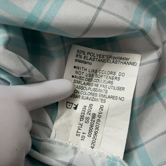 Under Armour Shirt Mens 3XL Tide Chaser 2.0 Short Sleeve Vented Plaid Green - Picture 6 of 6